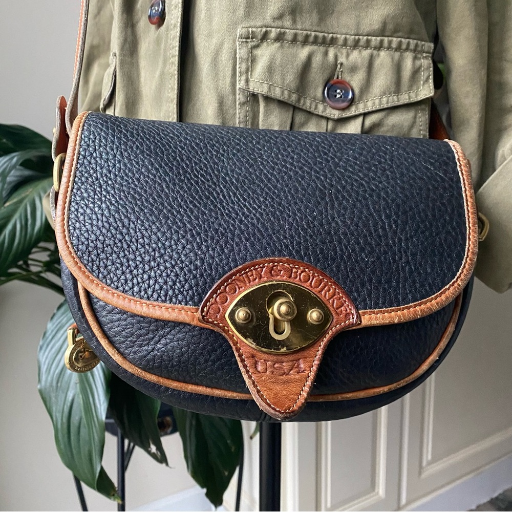 Dooney & Bourke Black and Tan Crossbody Bag